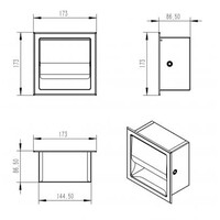 Toiletrolhouder met Klep en Reserverolhouder Inbouw Wiesbaden Rocko Mat Wit