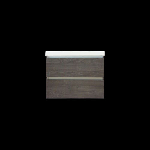 Onderkast Sanilux Trendline Met Greeplijst Aluminium 60x47x52 Cm Silver Oak 