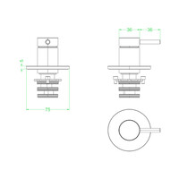 Afbouwdeel IVY Bond Inbouw douchemengkraan Met Ronde Rozet Geborsteld Metal Black PVD