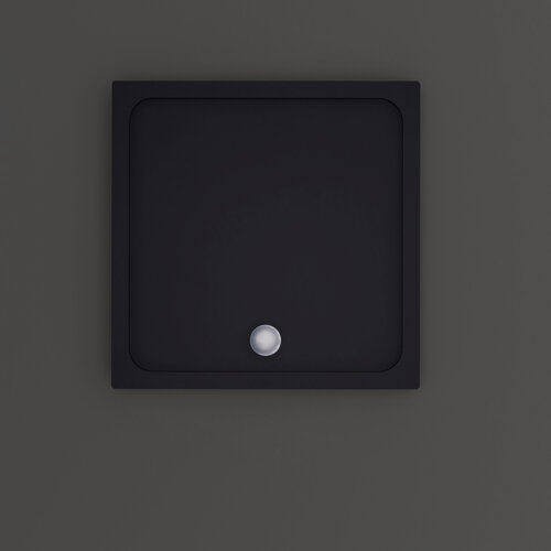 Douchebak BWS Dana Vierkant Cast Marble 90x90 cm Zelfdragend Mat Zwart 
