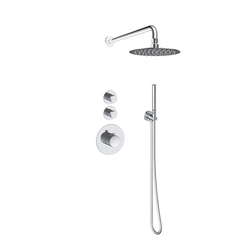 Doucheset Inbouw Deluxe Sanilux Giles Met Box Thermostaat Douchekop 25 cm Rond Chroom 