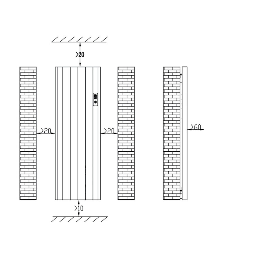 Elektrische Radiator BWS Boss Met Wifi 2000W 160x54.4 cm Wit