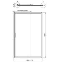 Douchedeur Allibert Laja 1 schuifdeur 126-131 x 200 cm Chroom