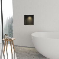 Inbouwnis BWS Albert 30x30x7cm Met Led Mat Zwart