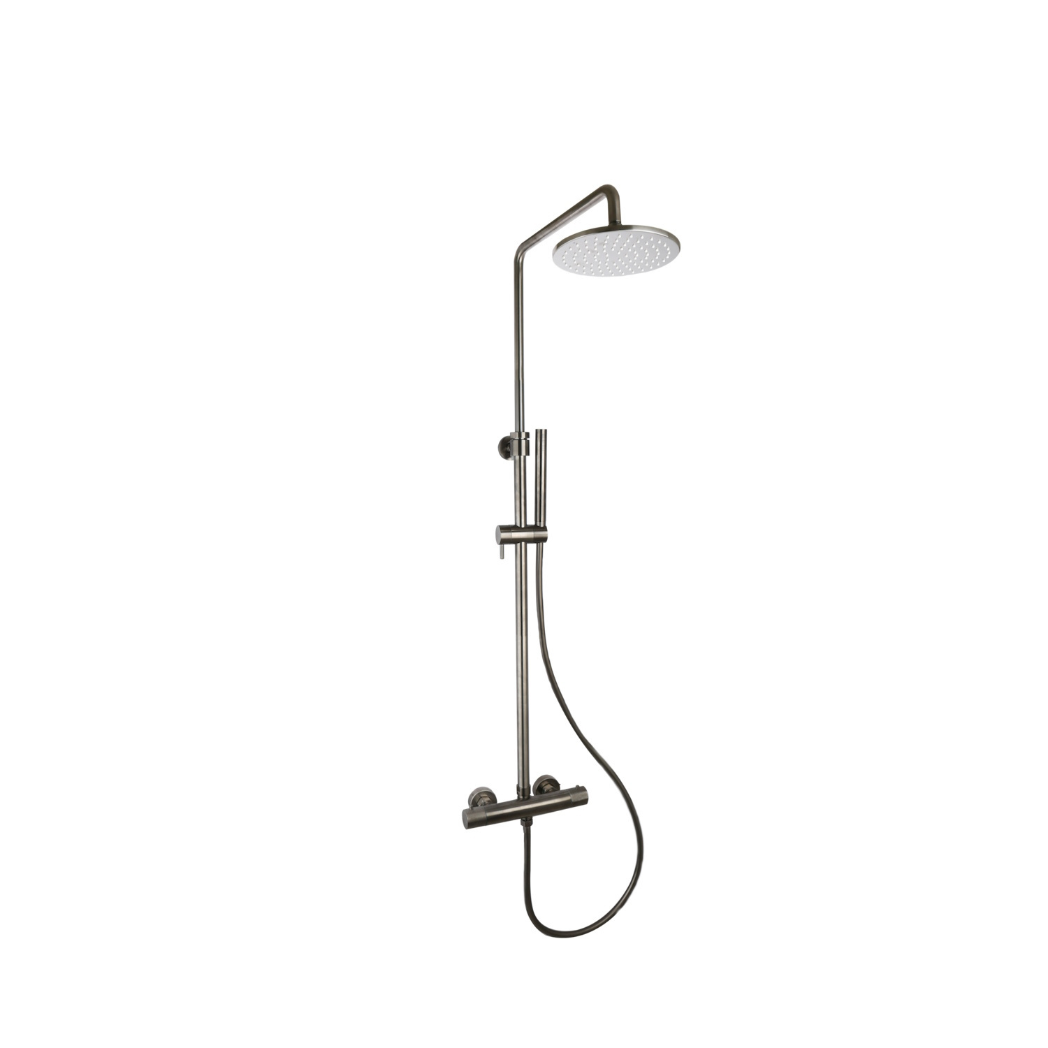 Doucheset Sanilux Rubb Opbouw Thermostatisch Rond Gunmetal Sanilux