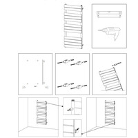 Handdoekradiator BWS Ress Middenaansluiting 180x50 cm Wit
