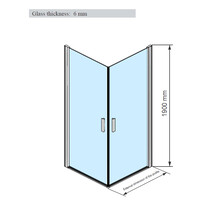 Douchecabine | BWS Gusma | 2 Deuren | 80x80x190 cm | Zwart