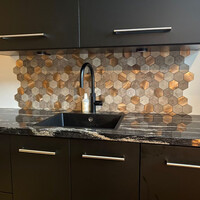 Mozaïek Isodeco Steenstrip Hexagon Zelfklevend 25.0x29.0 cm Beige Large (Prijs Per Stuk)