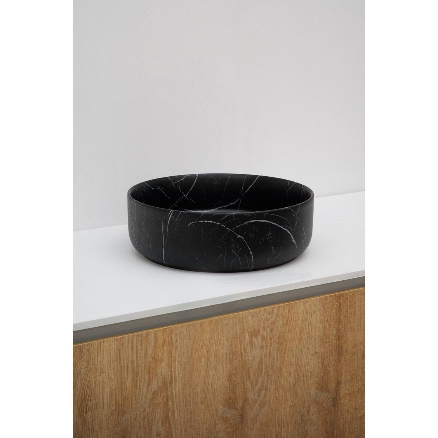 Waskom Riho Marmic Rond 34,6x34,6x11,4 cm Mat Zwart Marmer Keramiek Riho