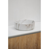 Waskom Riho Marmic Rond 34,6x34,6x11,4 cm Mat Wit Marmer Keramiek