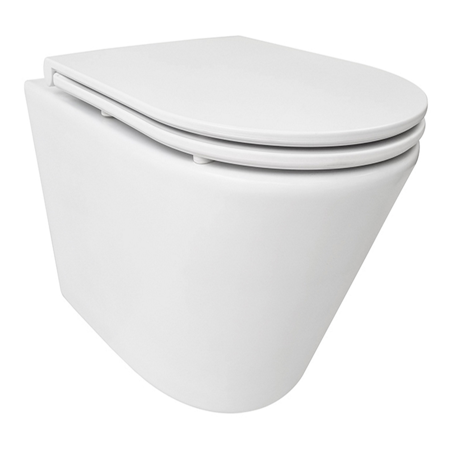 Astev Rimless Wandcloset Tornado BWS Flush Mat Wit Met Flatline Toiletzitting Softclose En Quick Release Mat Wit Boss & Wessing