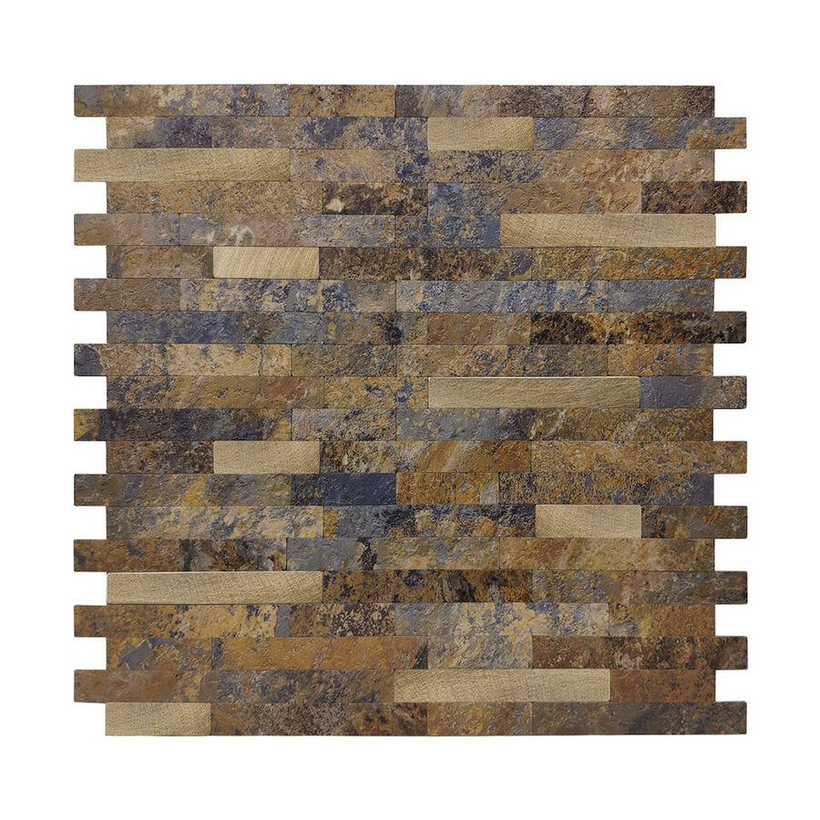 Mozaïek Isodeco Steenstrip Klassiek Zelfklevend 29.0x29.0 cm Roest Bruin (Prijs Per Stuk)