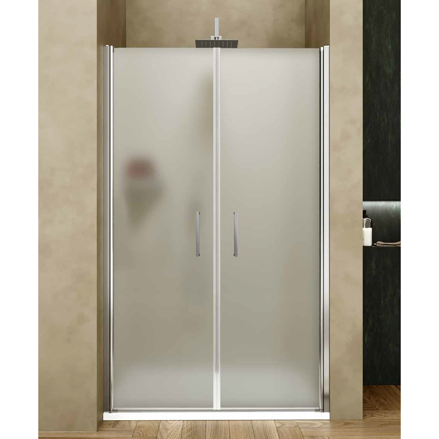 Nisdeur Lacus Giglio Evo Matt 2 Deuren 140x200 cm Kristalglas Chroom Lacus