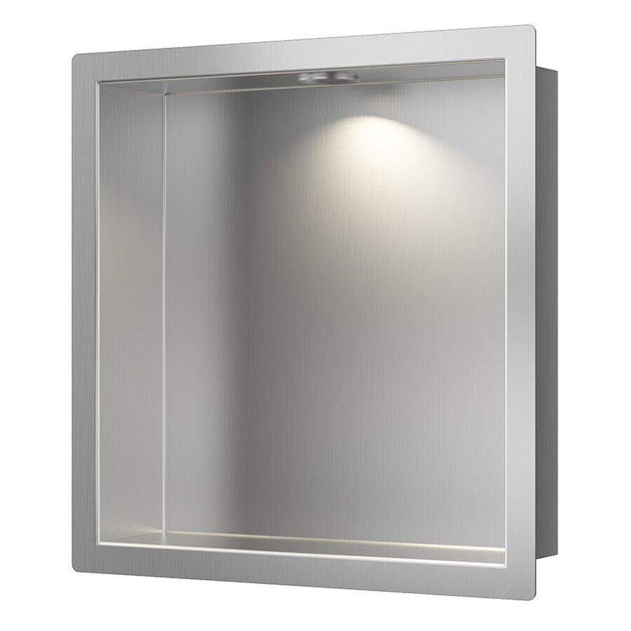 Inbouwnis Wiesbaden Demis 30x30x7cm Met Led RVS