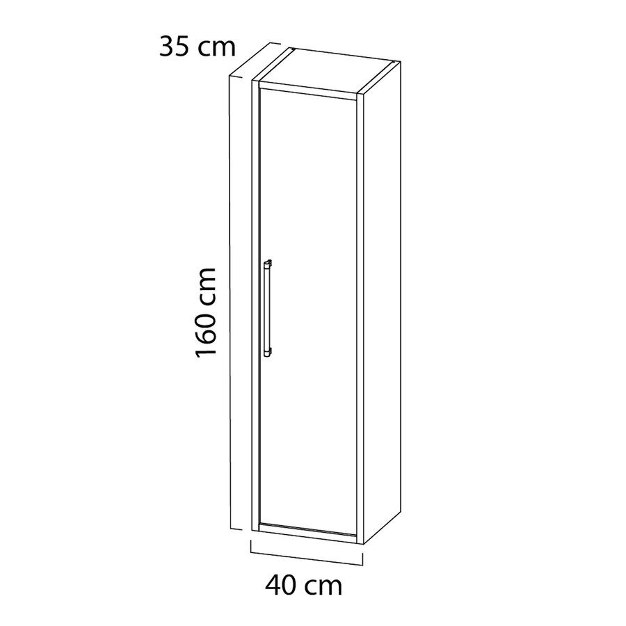 Hoge Kolomkast Tiger Boston 40 cm Hoogglans Wit