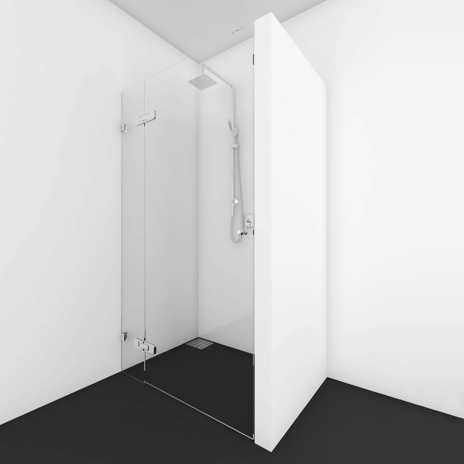 Nisdeur Scharnierend Aan Vast Deel Van Rijn Products 8 mm Helder Glas HxB Max 200x140 cm Ronde knop van Rijn