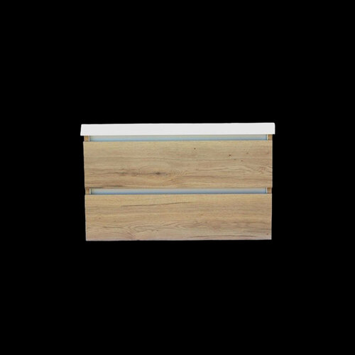 Onderkast Trendline Met Greeplijst Aluminium 100x47x52 Cm Naturel Oak 