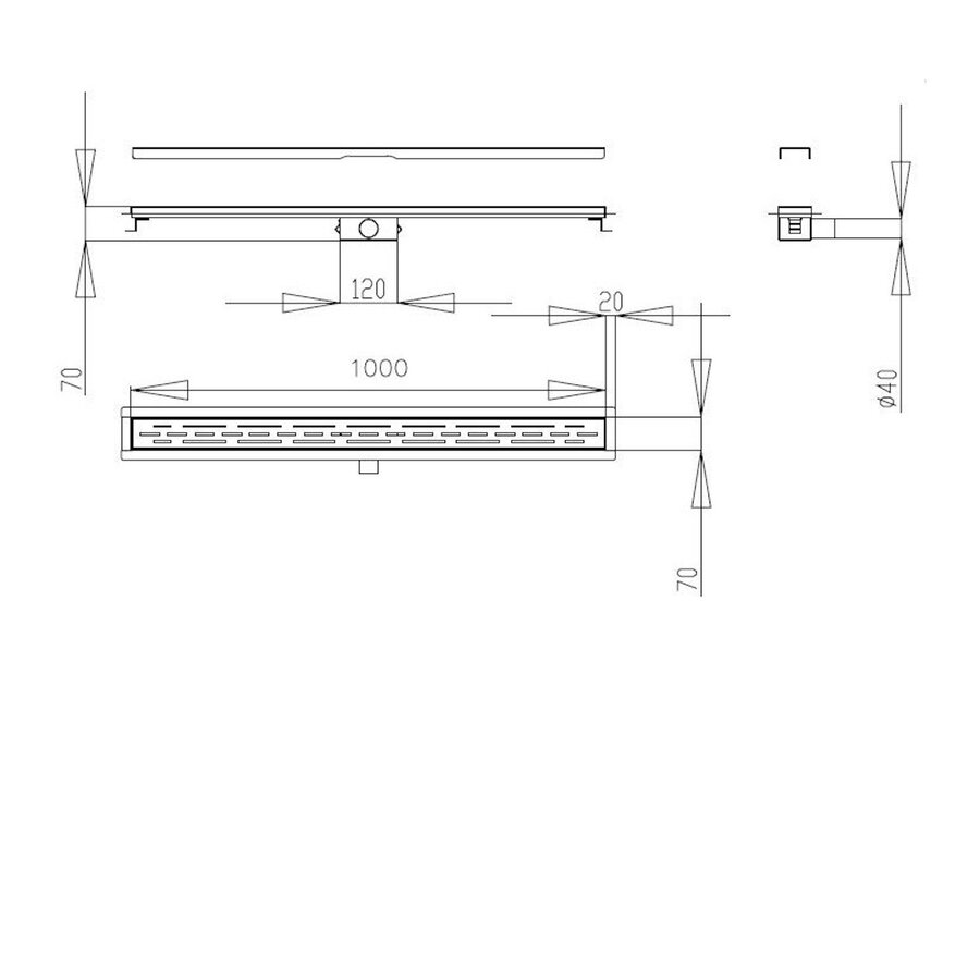 Douchegoot Best Design Nice Met Flens 100cm RVS