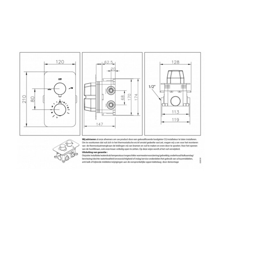 Best-Design "One-Pack" Inbouw-Regendoucheset "Moya-M-300" Gunmetal