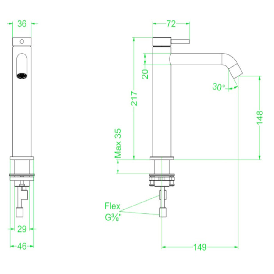 Wastafelkraan IVY Bond Model M Coldstart Chroom