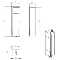 Toiletrolhouder Zonder Klep en Reserverolhouder Inbouw Wiesbaden Rocko Mat Wit