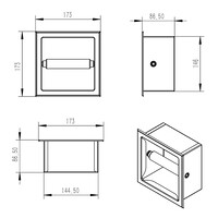 Toiletrolhouder Zonder Klep en Reserverolhouder Inbouw Wiesbaden Rocko Mat Wit