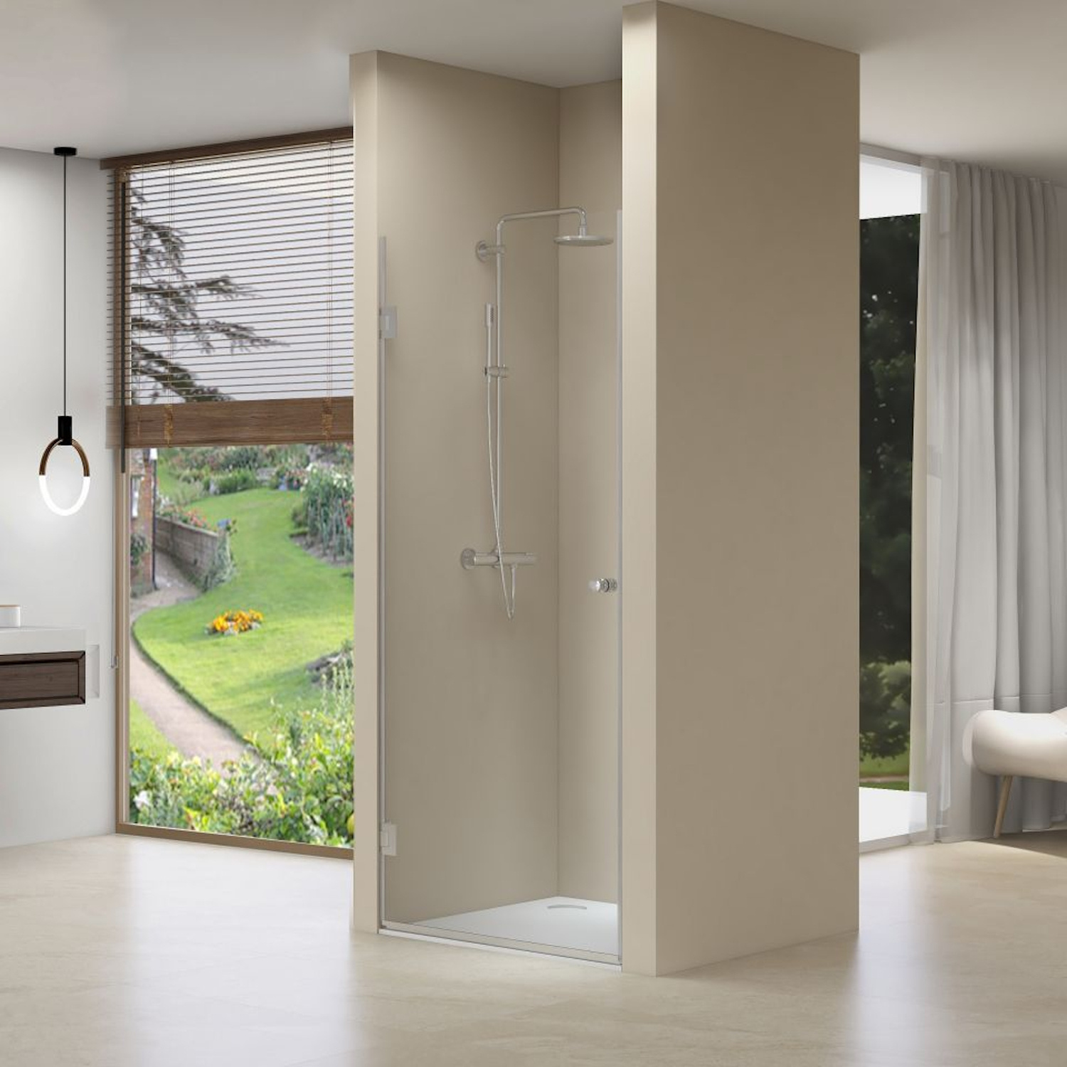Nisdeur Van Rijn Draaideur 8 mm Met Vaste Wand 77x200 cm Chroom van Rijn