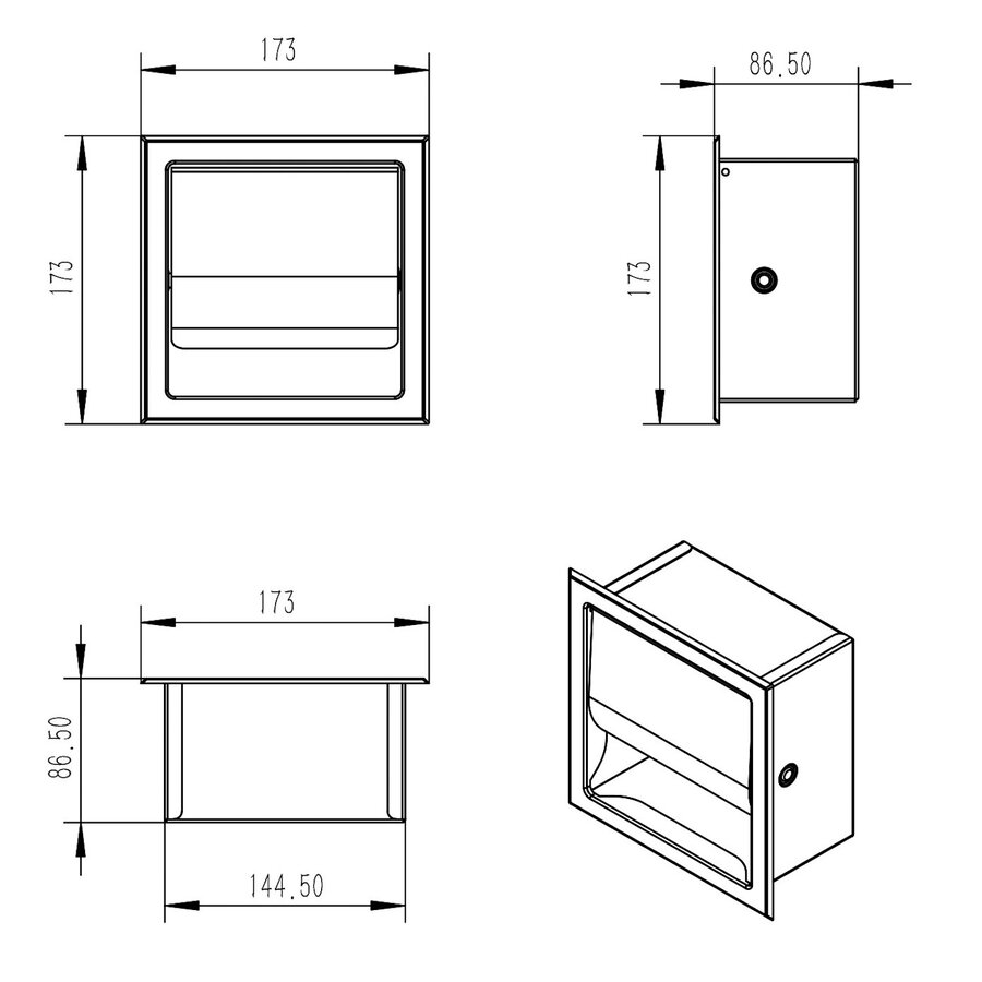 Toiletrolhouder Inbouw Wiesbaden Rocko Met Klep Geborsteld Messing
