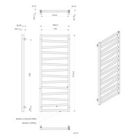Designradiator Sapho Zig Recht 60x157,2 cm 709W Mat Zwart