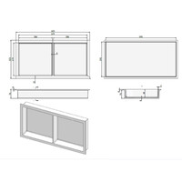 Inbouwnis Luca Sanitair Luva 59,5x29,5x7 cm Met 2 Schappen Solid Surface Mat Antraciet