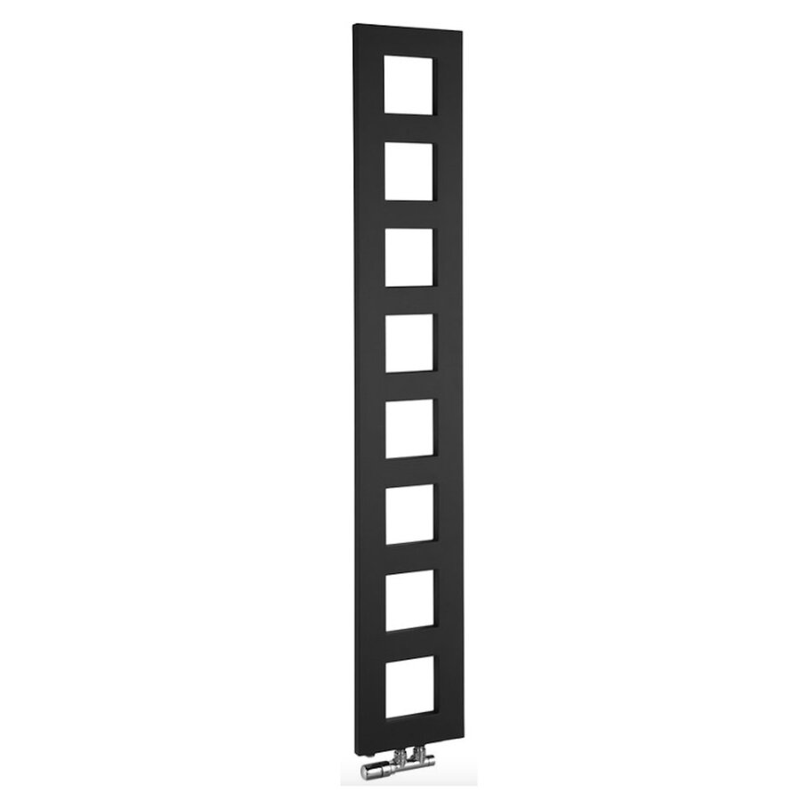 Designradiator Sapho Block 28x175 Cm Mat Zwart