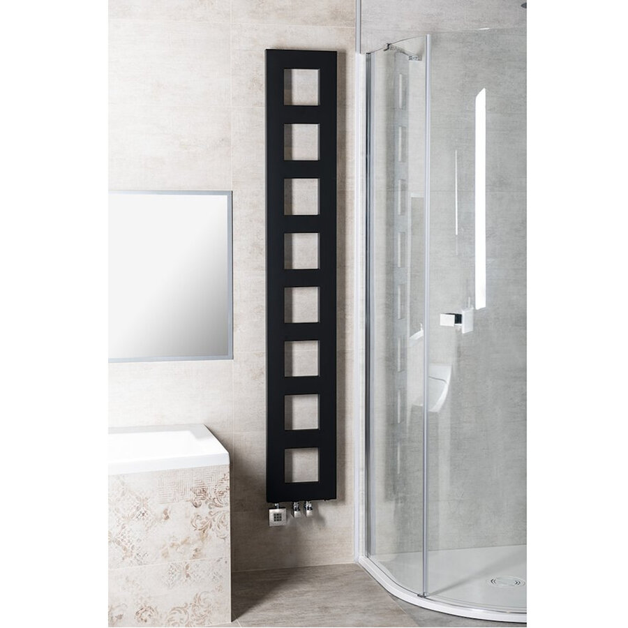Designradiator Sapho Block 28x175 Cm Mat Zwart