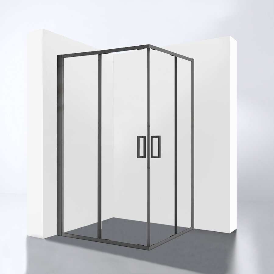 Douchecabine Best Design Hulmer Moya 120x89x210 cm Met Twee Schuifdeuren Mat Gunmetal