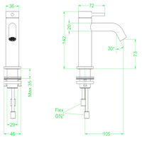 Wastafelkraan IVY Bond Model S Coldstart Zwart Chroom PVD