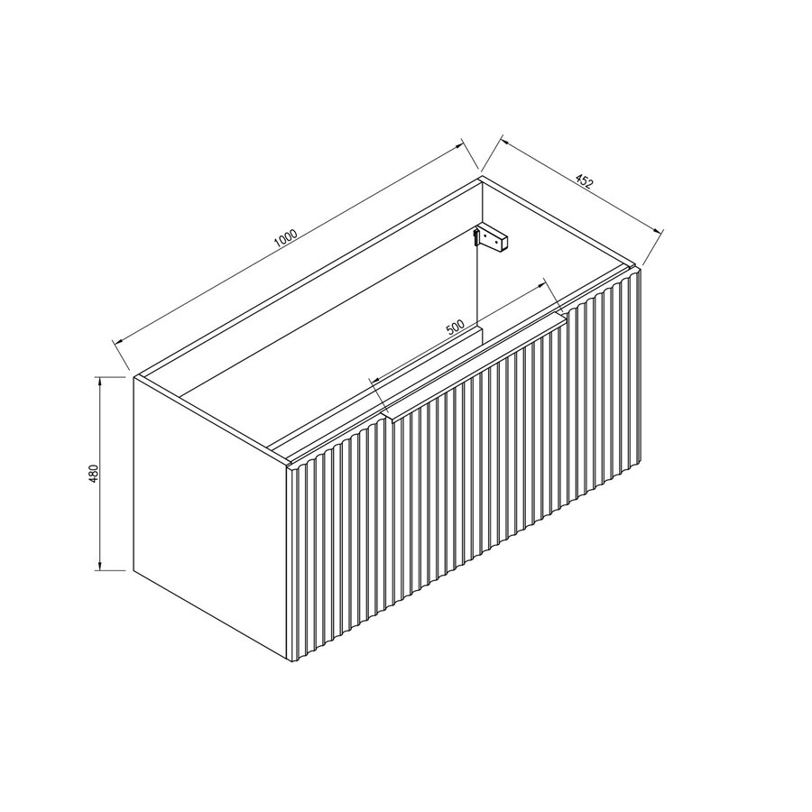 Onderkast Wiesbaden Ribbella Met 1 Lade 100x45 cm Naturel Eik