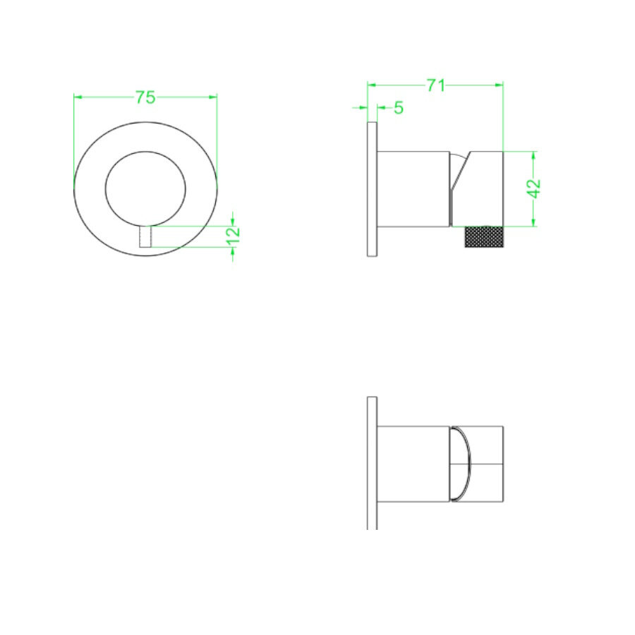 Inbouw Douchemengkraan IVY Tribe Eenhendel Inclusief Inbouwdeel RVS316 Geborsteld Carbon Black PVD