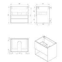 Onderkast Best Design Rigatti Gefreesd 60 cm Mat Wit