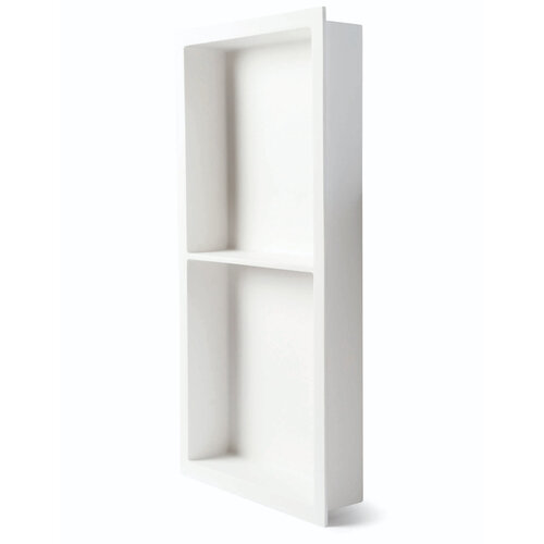 Inbouwnis Luca Sanitair Luva 59,5x29,5x7 cm Met 2 Schappen Solid Surface Mat Wit 