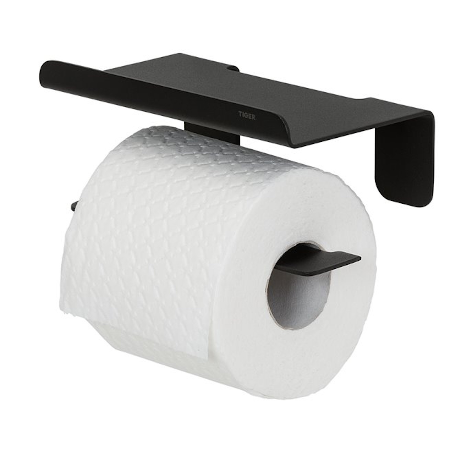 Tiger Toiletrolhouder Colar Met Planchet Zwart
