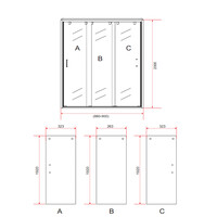 Nisdeur 3-Delig Schuifdeur BWS Aloni 90x200 cm 8 mm NANO Coating