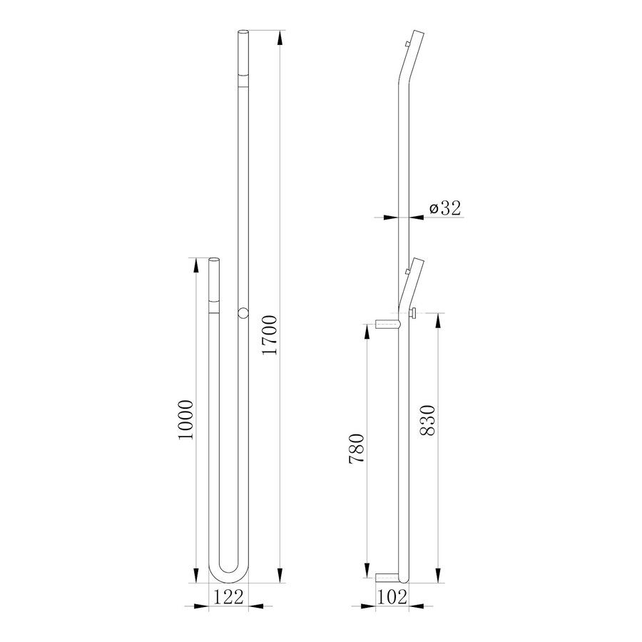 Elektrische Radiator Sapho Duopasso Met Timer 12,2x170 cm 45W Mat Zwart