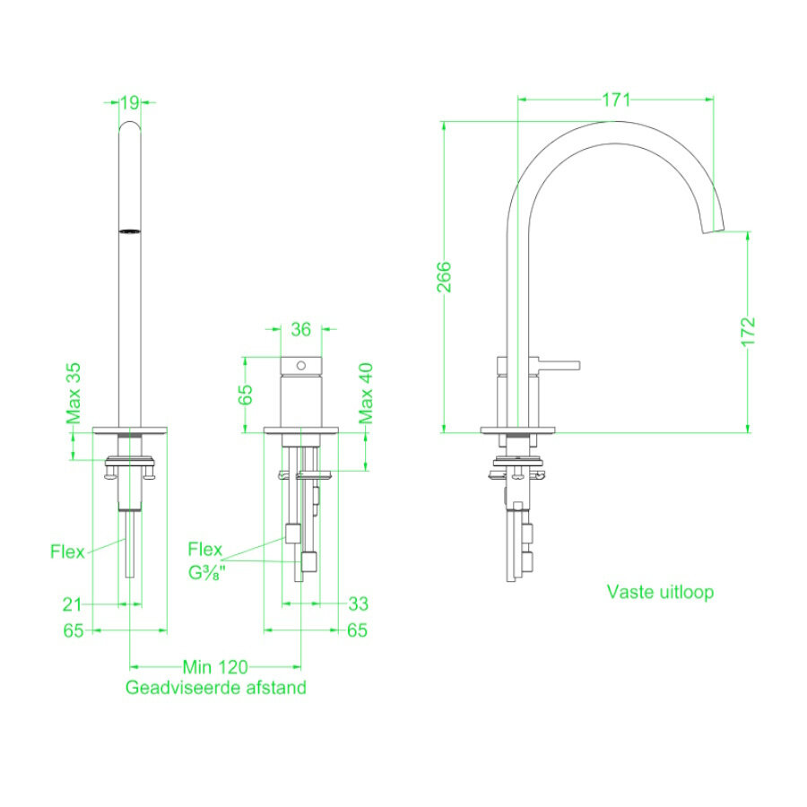 Wastafelkraan IVY Bond Coldstart 2-gats Geborsteld Mat Koper PVD