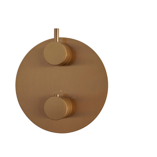 Afbouwdeel Wiesbaden Caral Inbouwthermostaat 2 Weg Geborsteld Brons Koper 