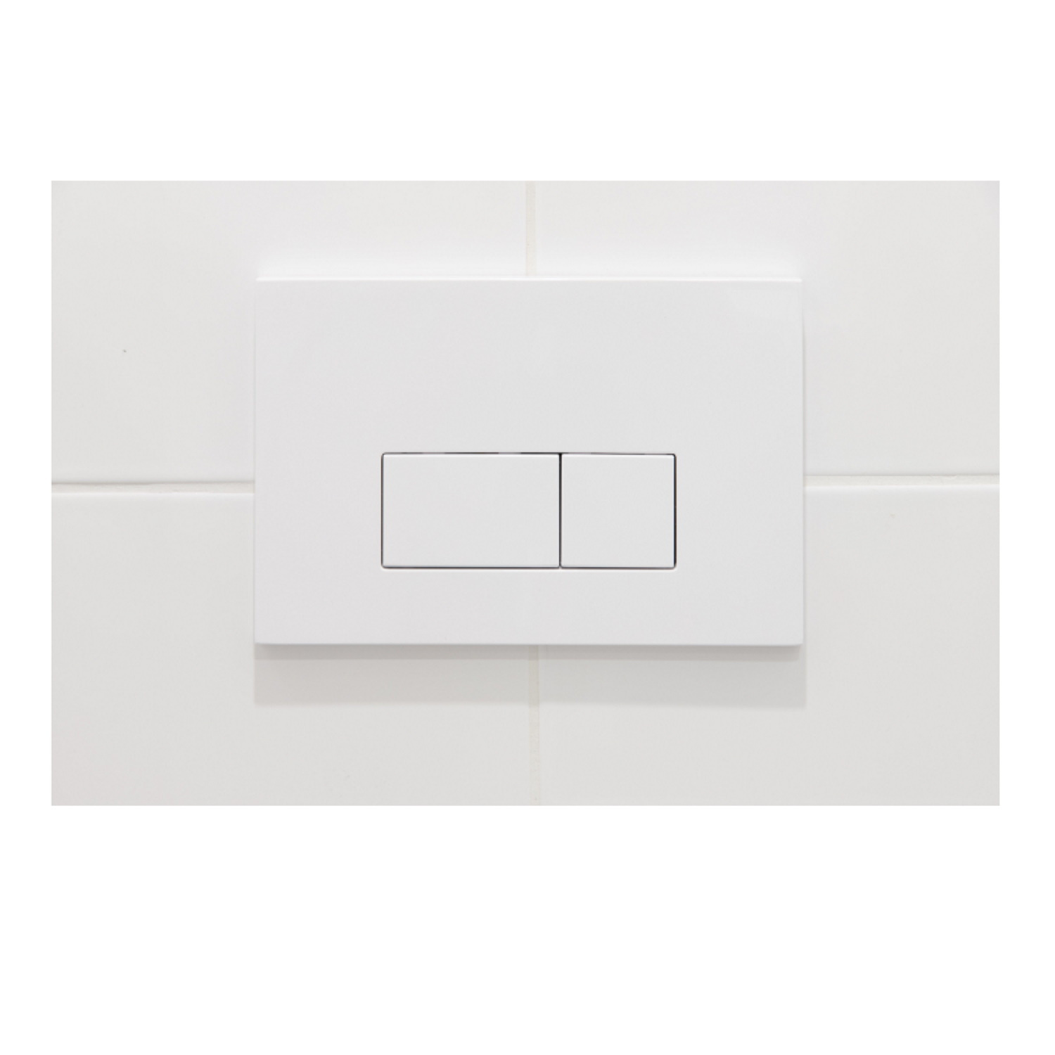 Bedieningsplaat Qeramiq Push Met DualfFush Frontbediening ABS Rechthoek Glans Wit Qeramiq