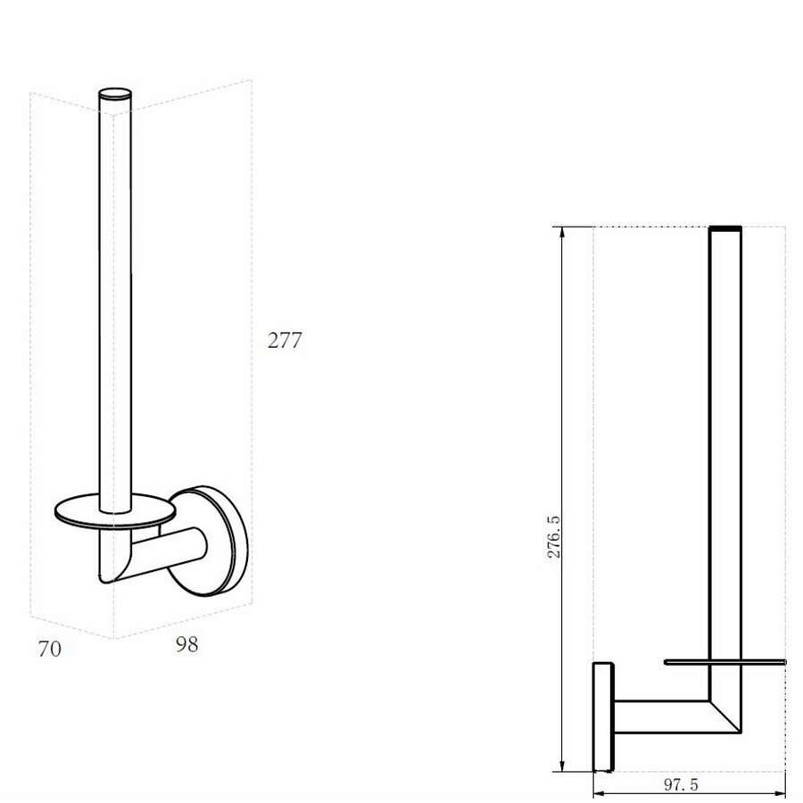 Reserverolhouder BWS Mark RVS Geborsteld Brons Koper
