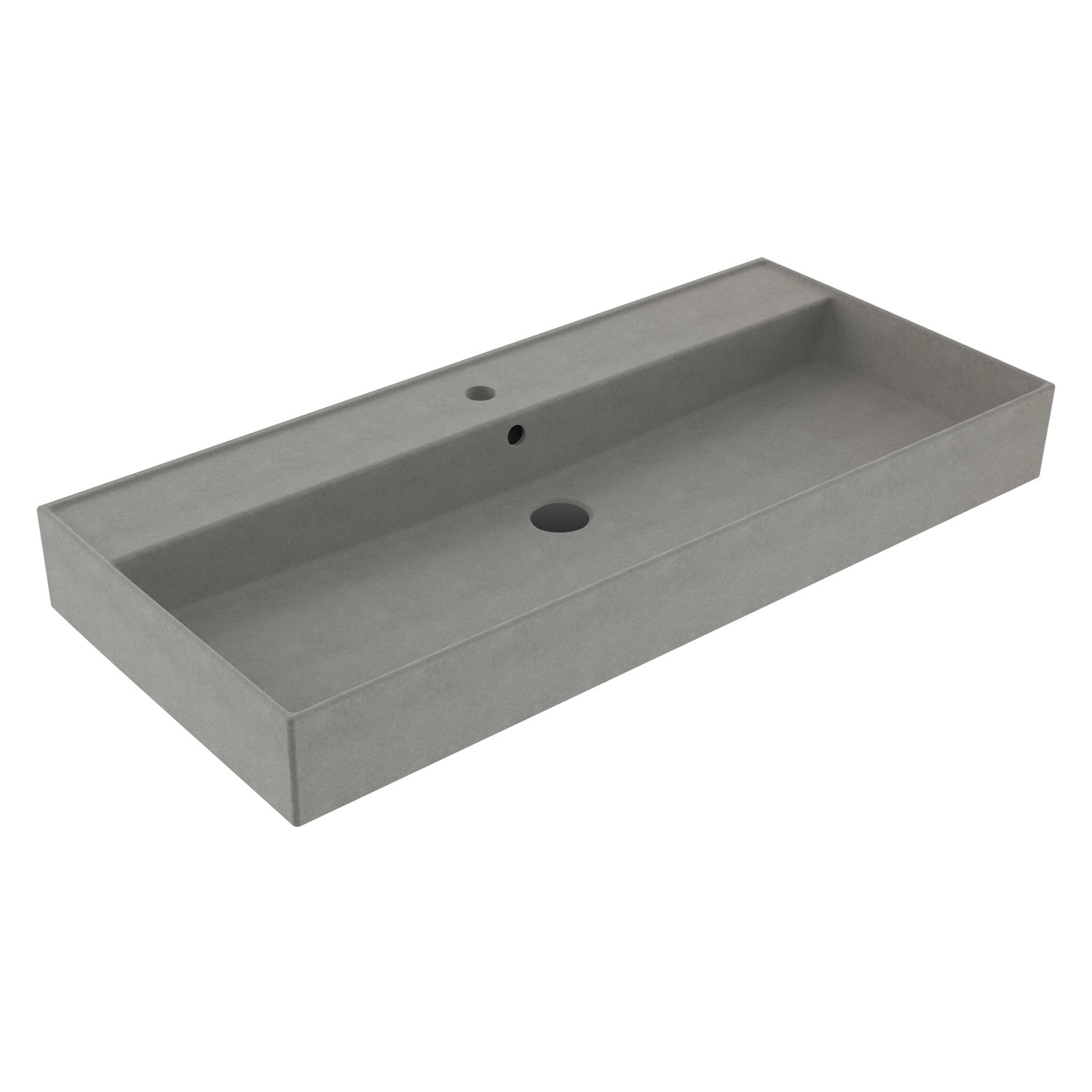 Wastafel Sanilux Edge Keramiek 100 1 Kraangat Warm Beton Sanilux