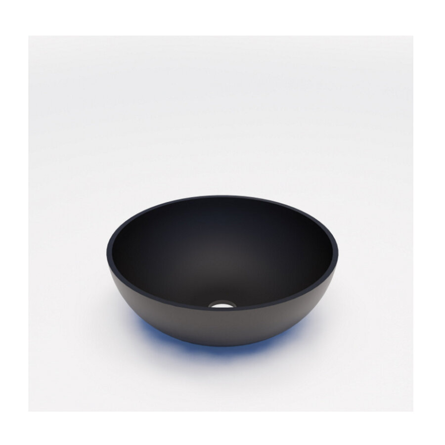 Waskom BWS Dorn 40X40X15cm Rond Solid Mat Zwart