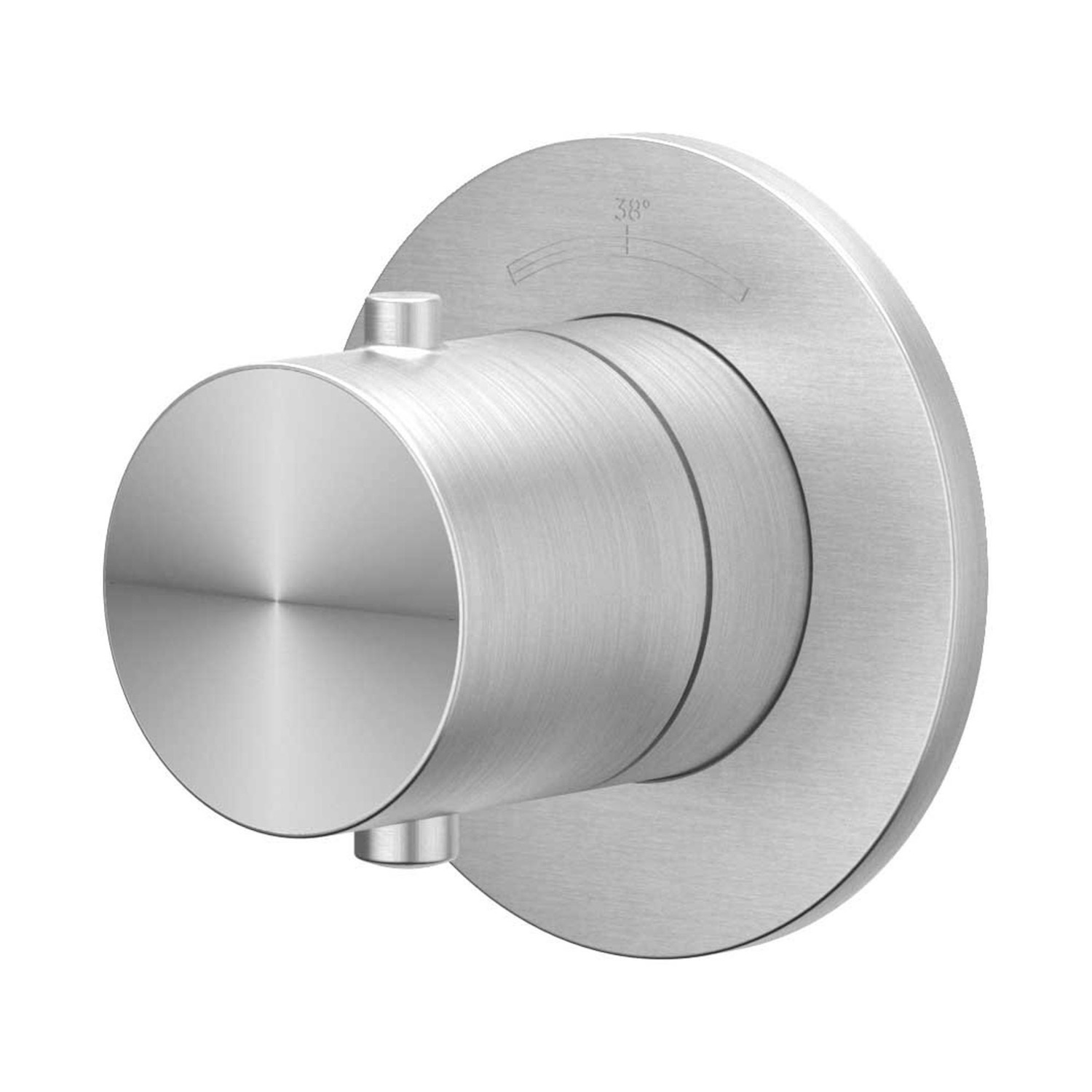 Afbouwdeel IVY Concord Inbouwthermostaat Symmetry Met Rond Rozet Geborsteld RVS316 IVY
