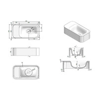 Fontein Luca Sanitair Lea 42x22x12 cm Solid Surface Zonder Kraangat Mat Wit