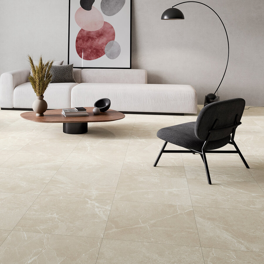 Vloertegel Alaplana P.E. Blade Beige Mate 60x60 cm Gerectificeerd Marmerlook (Prijs per M2)